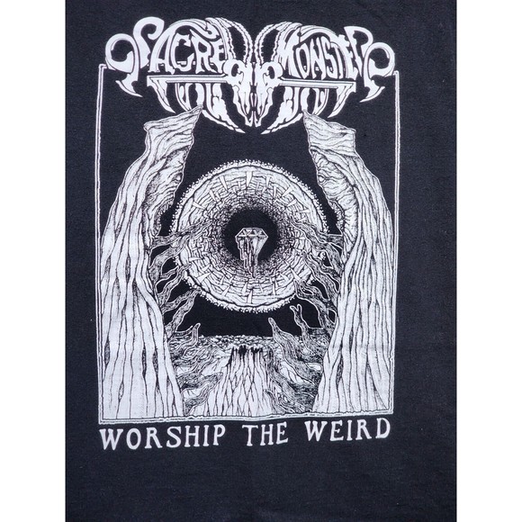 Sacred Monster Worship The Weird black T-Shirt Size Medium Goth Metal Band - Picture 2 of 5